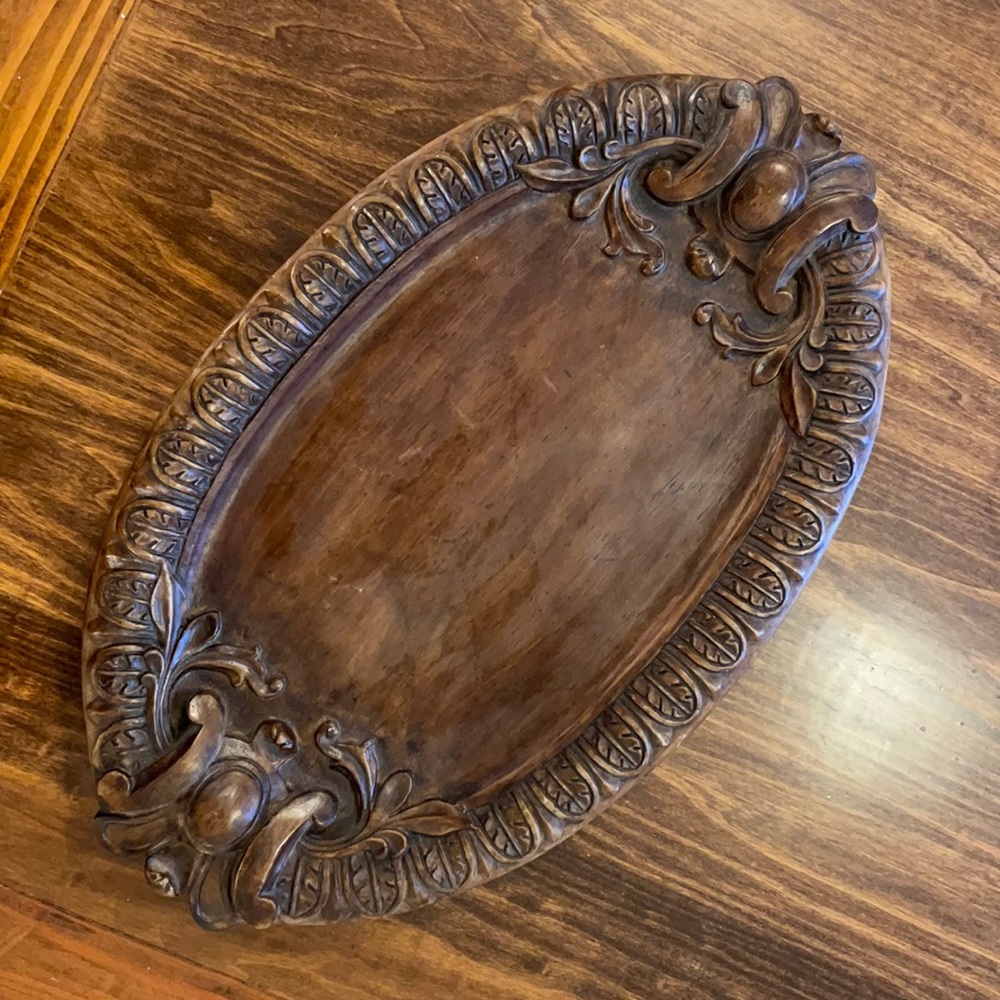 Southern Living At Home Brimfield Wood Grain Resin Oval Tray